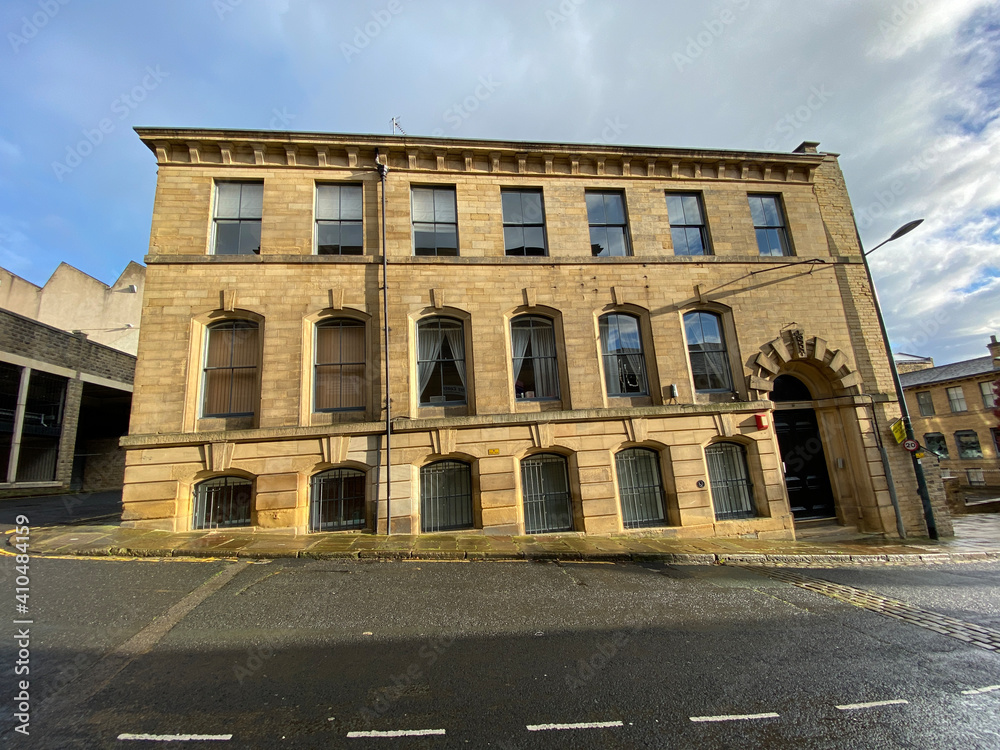 Victorian warehouse, built with Yorkshire sandstone, near the centre of, Bradford, Yorkshire, UK