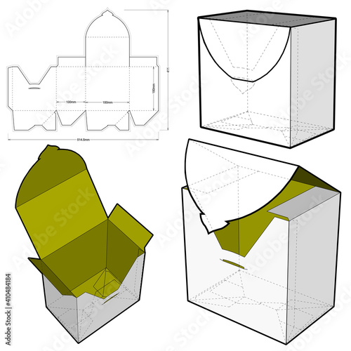 Fast Food Box and Die-cut Pattern. The .eps file is full scale and fully functional. Prepared for real cardboard production.