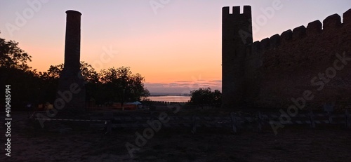 sunset over the castle