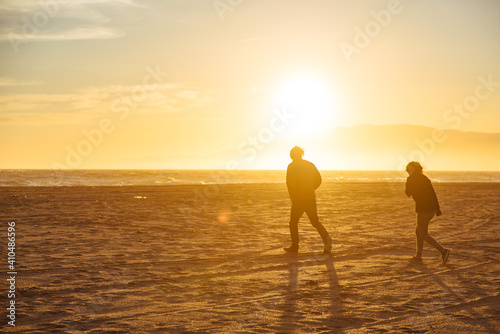 Couple at sunset on the beach