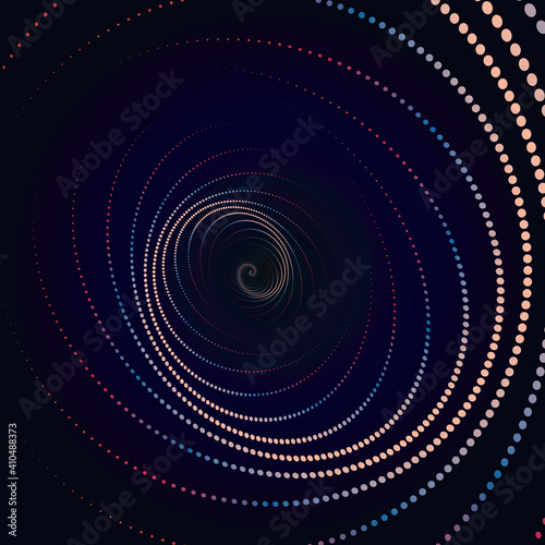 spiral dots shape on dark background for web and wallpaper usage