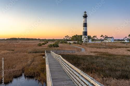 Bodie Island Lighthouse is located at the northern end of Cape Hatteras National Seashore, North Carolina.