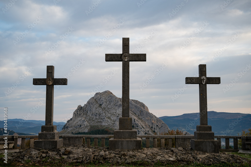 Urkiola National Park in Basque Country. Religious scene Urkiola National Park in Basque Country. Religious scene