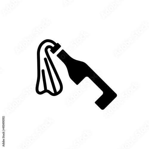 Molotov cocktail flat vector glyph icon