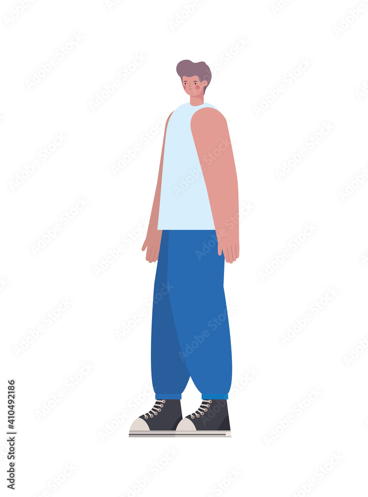 Naklejka premium man in a white background
