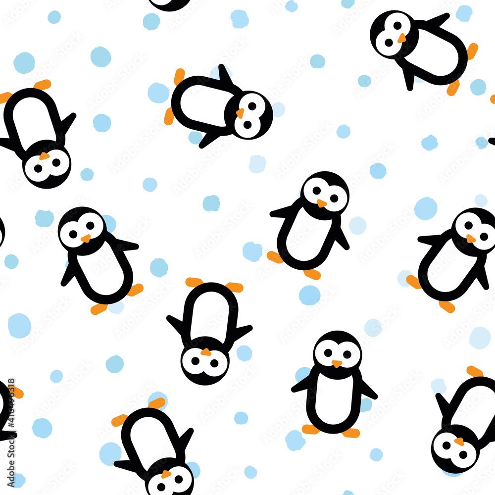 Fototapeta premium Funny Penguin seamless pattern