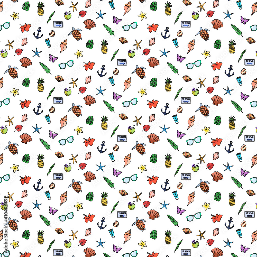 Illustrated Beach Pattern Illustrated Beach Pattern