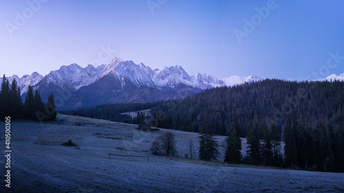 snow covered mountains