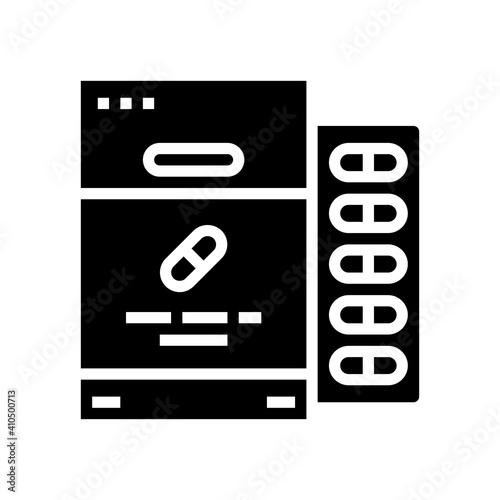 capsules package probiotics glyph icon vector. capsules package probiotics sign. isolated contour symbol black illustration