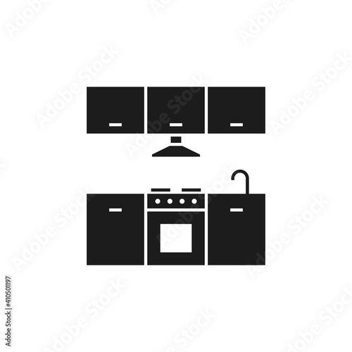 Kitchen furniture icon, vector simple illustration isolated on white background