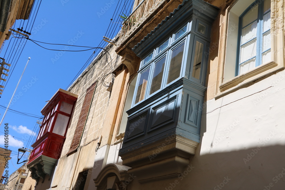 Typical balconies in Malta
