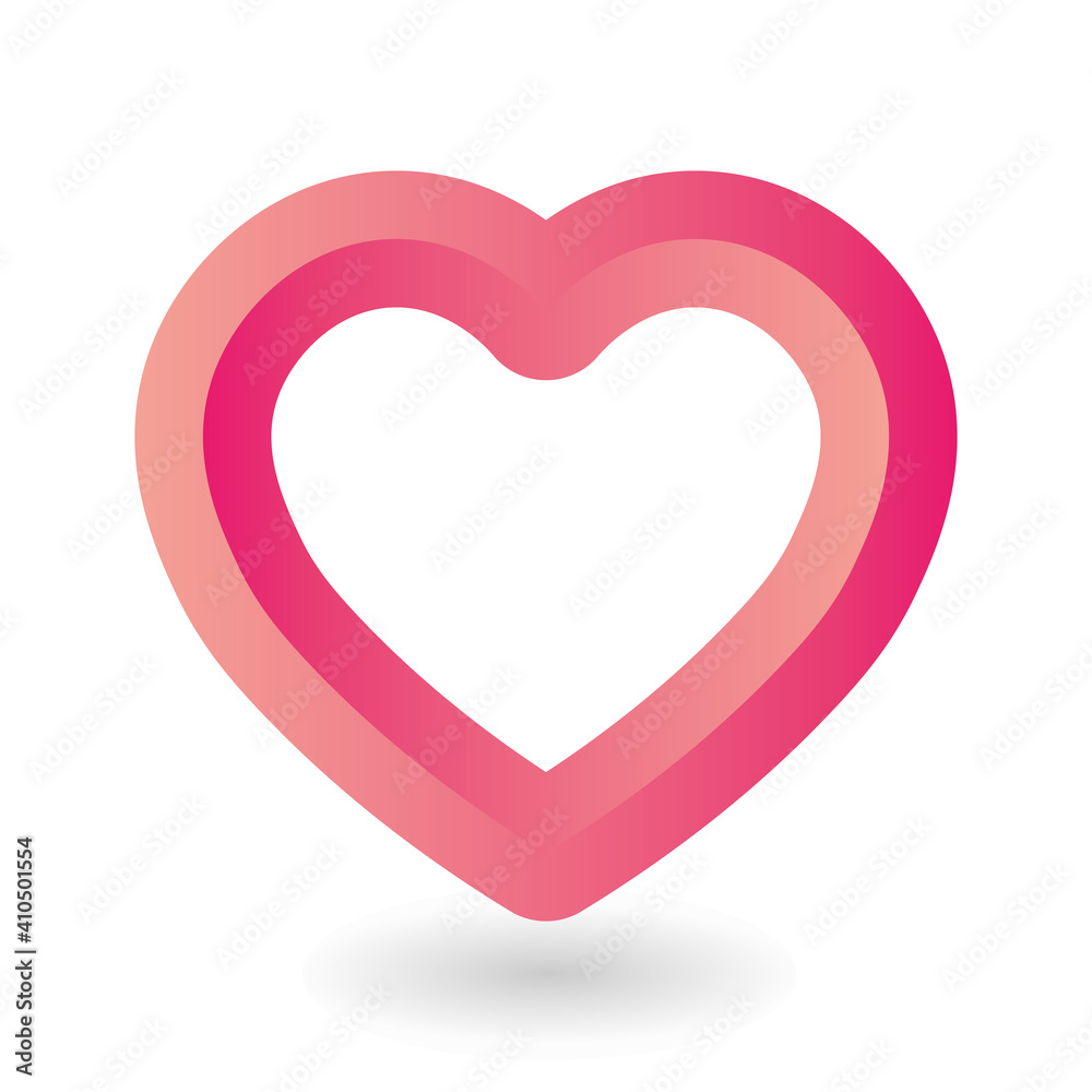 Pink 3D-like heart