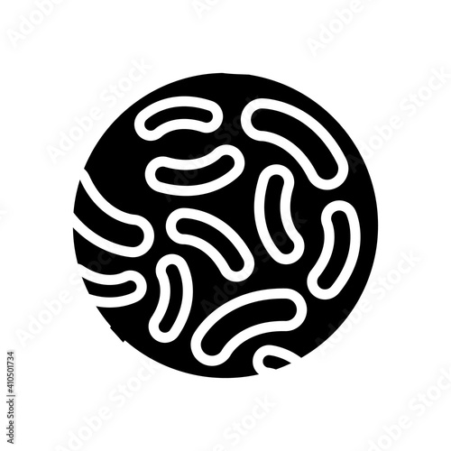 lactococcus probiotics glyph icon vector. lactococcus probiotics sign. isolated contour symbol black illustration