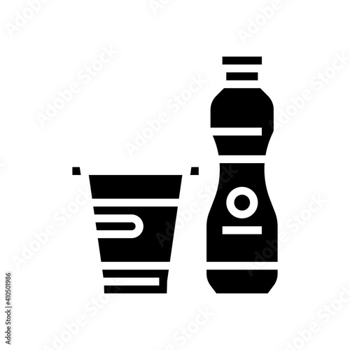 yogurt dairy product with probiotics glyph icon vector. yogurt dairy product with probiotics sign. isolated contour symbol black illustration