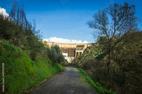 View from the water dam at Tomar  Portugal. Castelo de Bode water dam