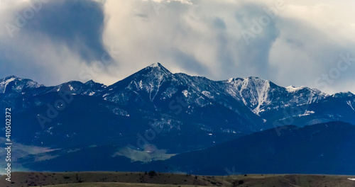 Mountain landscape  snow in the mountains in spring in Montana