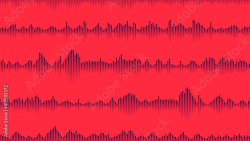 Obraz na płótnie seamless sound waveform pattern for music player, podcasts, video editor, voise message in social media chats, voice assistant, dictaphone. vector illustration w salonie