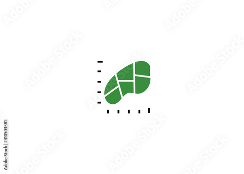 icon plot area in acres, square metres. Vector dimension area size icon pictogram