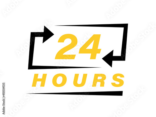 24 hours logo design. Order execution or delivery service icons. Vector illustration