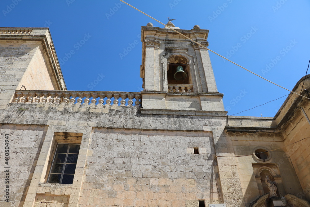 Bell tower of St. Paul's Cathedral in Mdina, Malta