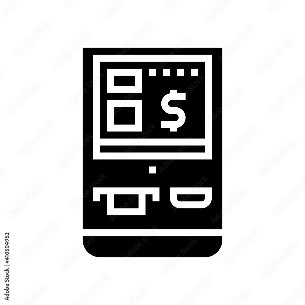 multifunctional pos terminal glyph icon vector. multifunctional pos terminal sign. isolated contour symbol black illustration multifunctional pos terminal glyph icon vector. multifunctional pos terminal sign. isolated contour symbol black illustration