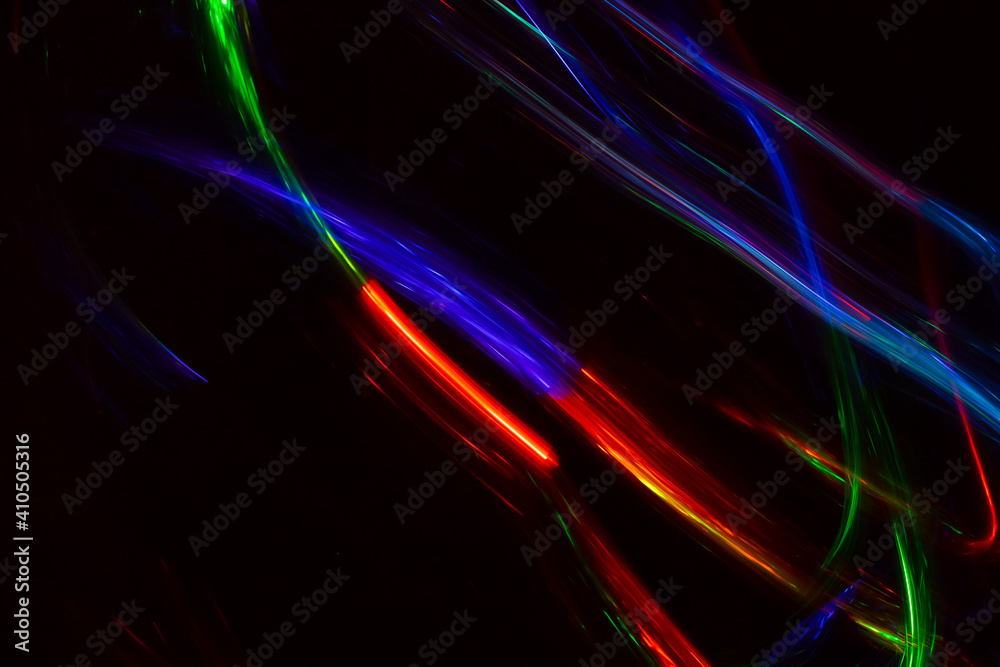 Fototapeta premium abstract illustration, color light , black background 