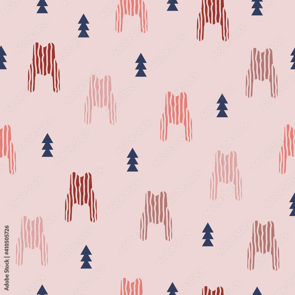 Simple stripe hounds tooth repeat pattern design