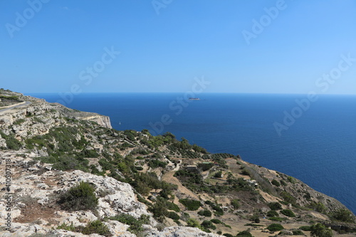 Landscape around Dingli Cliffs on the Mediterranean Sea, Malta