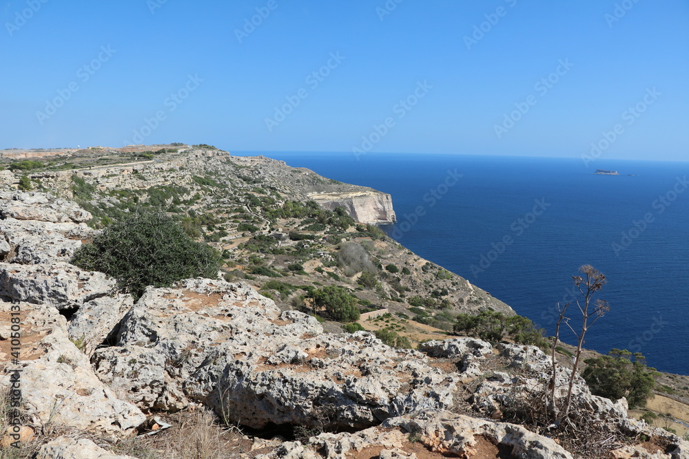 Dingli Cliffs on the Mediterranean Sea, Malta Dingli Cliffs on the Mediterranean Sea, Malta