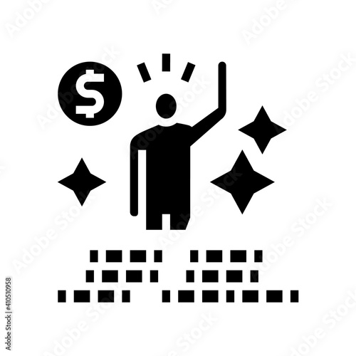 winner lotto glyph icon vector. winner lotto sign. isolated contour symbol black illustration