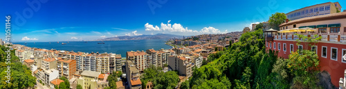 Izmir, Turkey. June 8, 2019: Panoramic Izmir landscape with sea and facades of houses. photo