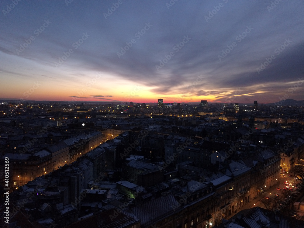 Zagreb Sonnenuntergang