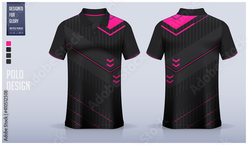 Polo Shirt mockup template design for soccer jersey, football kit, sport uniform and casual wear. 