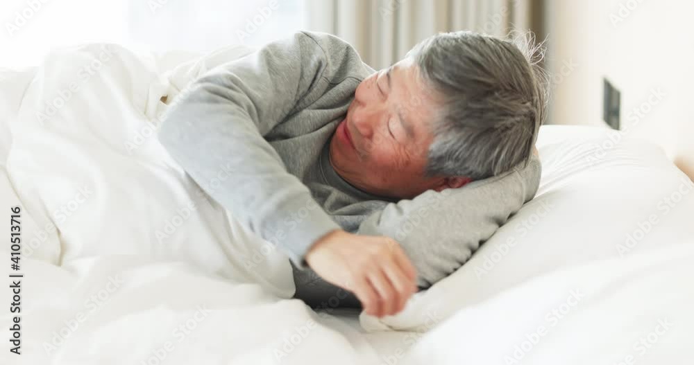 asian senior man sleep well asian senior man sleep well
