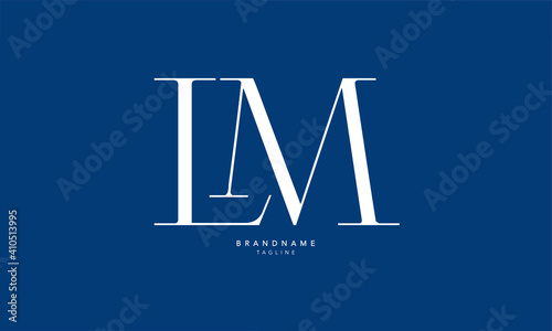 Alphabet letters Initials Monogram logo LM, ML, L and M