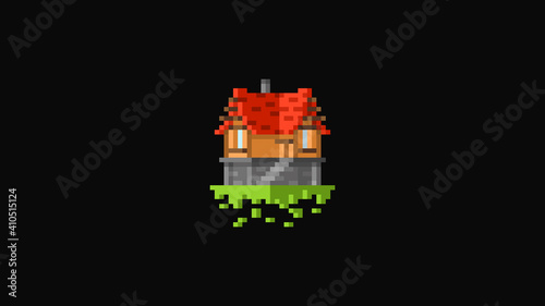 house on island pixel art © LavenderMo0n