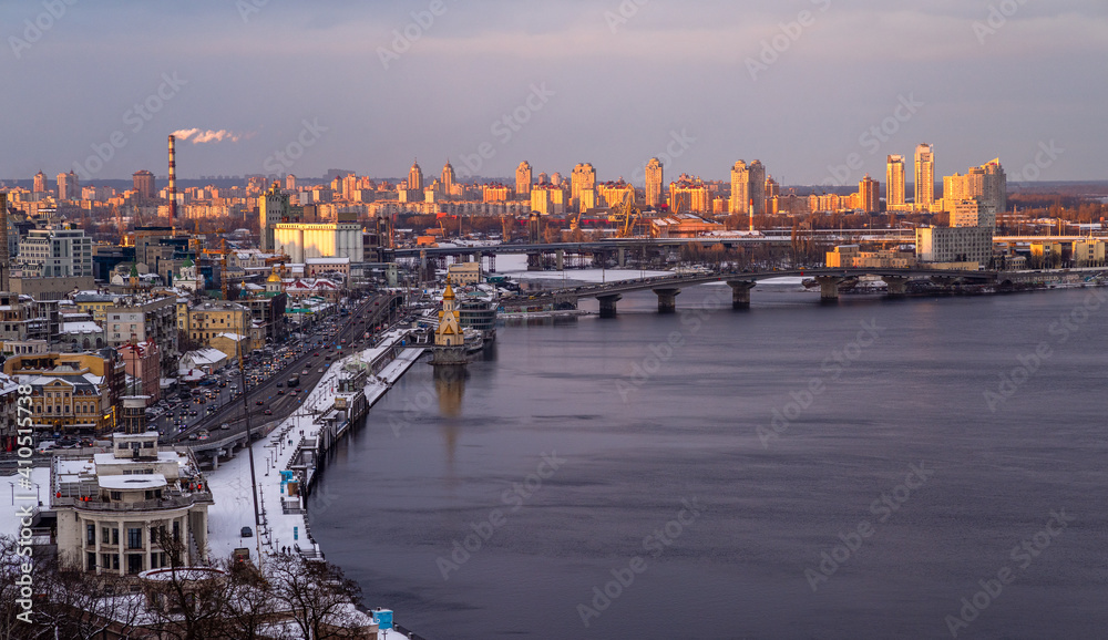 Embankment in Kiev with a view of Podil..
