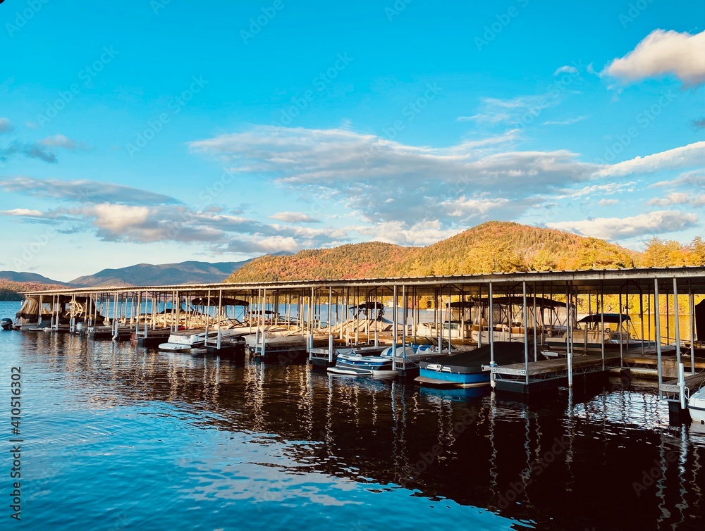 Marina in the fall, Adirondacks
