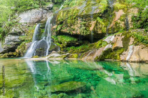 Slap Virje waterfall near Bovec village, Slovenia