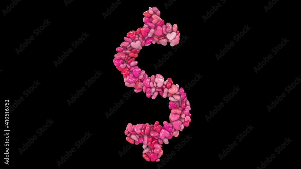 Animated Valentine Letters Formed Out Of Dynamic Pink Heart Particles USD Animated Valentine Letters Formed Out Of Dynamic Pink Heart Particles USD