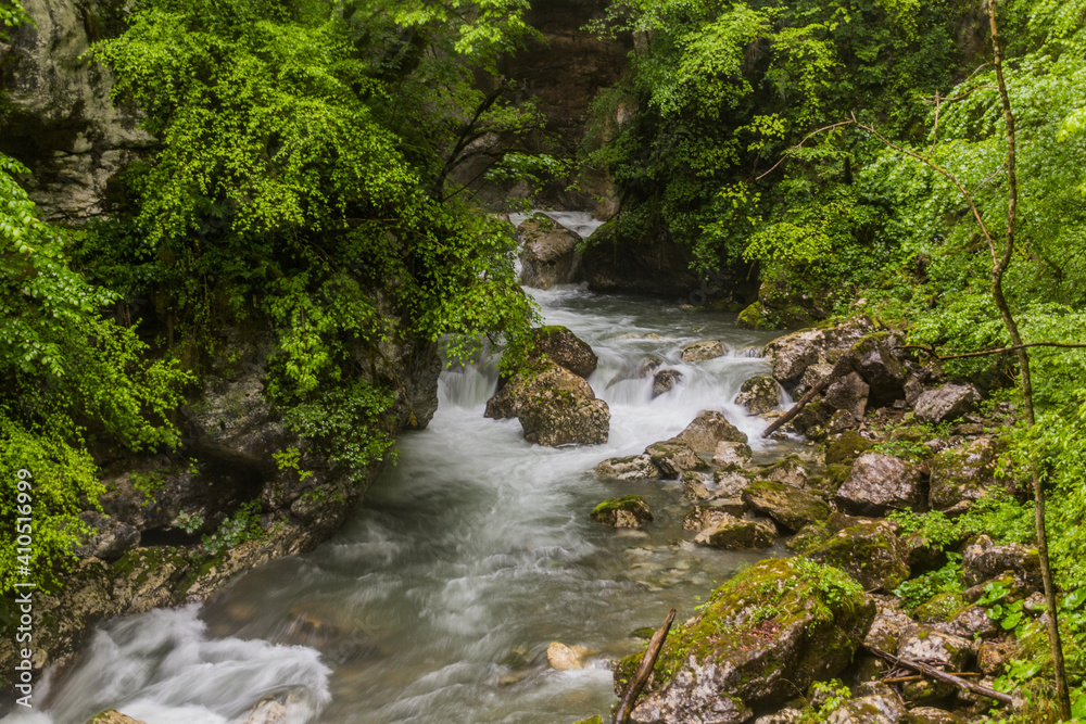 View of Tolmin Gorges (Tolminska Korita), Slovenia View of Tolmin Gorges (Tolminska Korita), Slovenia