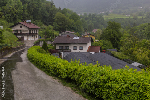 Wallpaper Mural Houses of Tolmin town, Slovenia Torontodigital.ca