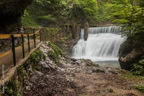 Weir in Vintgar gorge near Bled, Slovenia