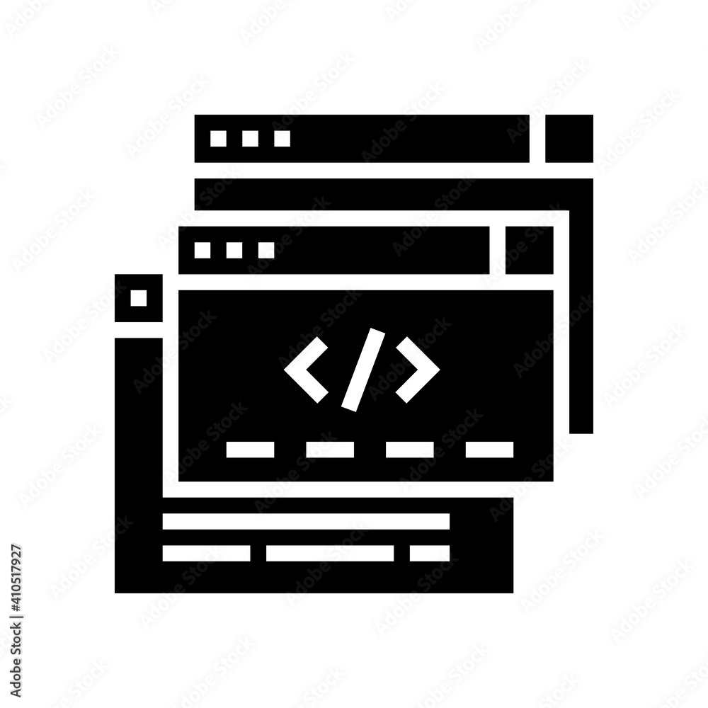 code windows glyph icon vector. code windows sign. isolated contour symbol black illustration code windows glyph icon vector. code windows sign. isolated contour symbol black illustration
