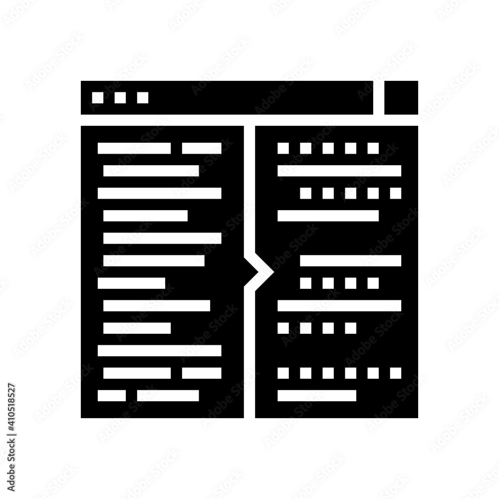 code testing glyph icon vector. code testing sign. isolated contour symbol black illustration code testing glyph icon vector. code testing sign. isolated contour symbol black illustration