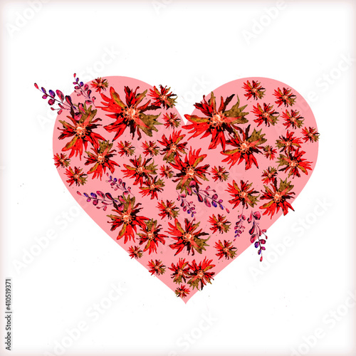 Romantic floral background, Happy Valentine's Day