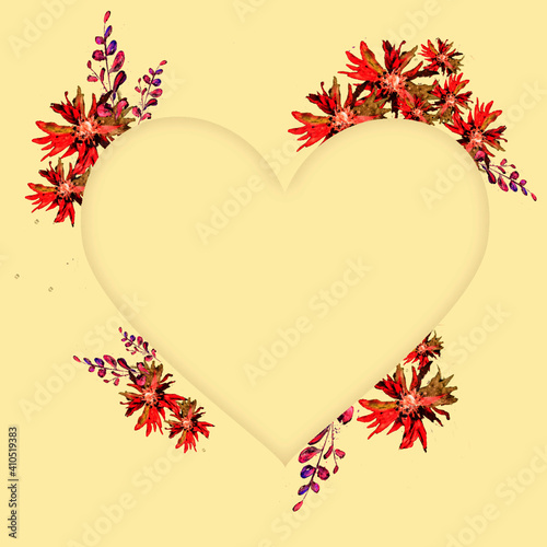 Romantic floral background, Happy Valentine's Day