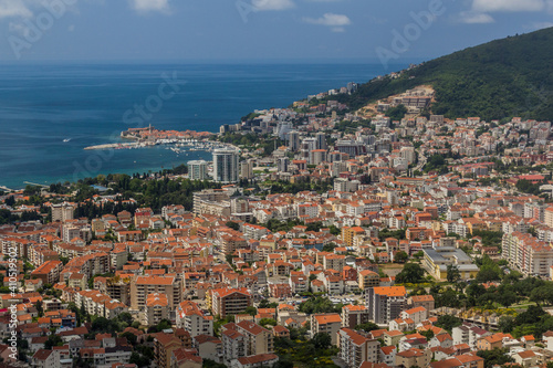 Aerial view of Budva, Montenegro