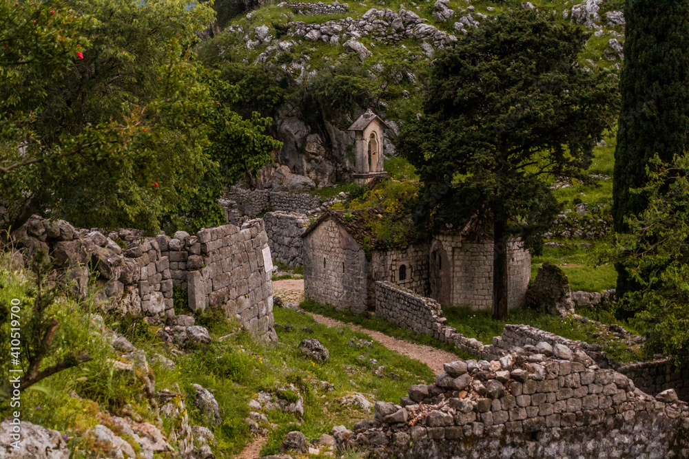 Ruins of Sveti Dorde church above Kotor, Montenegro