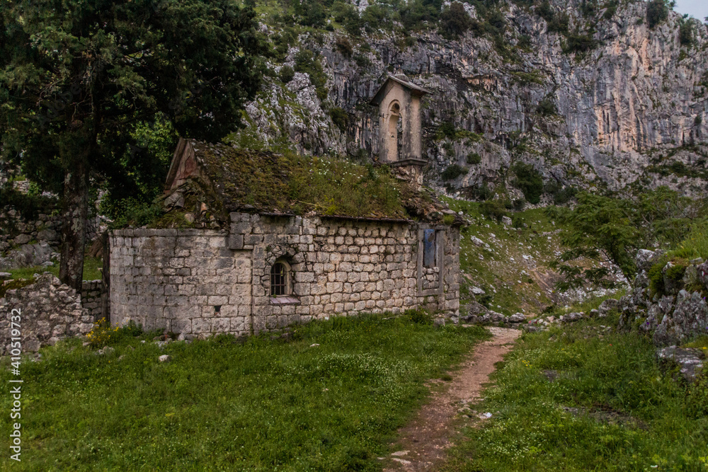 Ruins of Sveti Dorde church above Kotor, Montenegro